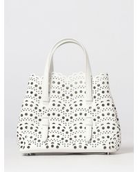 Alaïa - Small Mina Perforated Smooth Calfskin Leather Handbag - Lyst