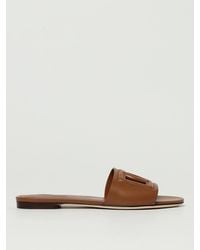 Dolce & Gabbana - Dg Logo Leather Sandal - Lyst