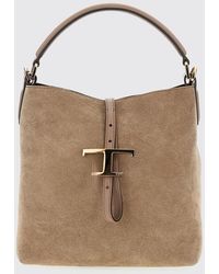 Tod's - Mini T Timeless Suede Bucket Bag - Lyst