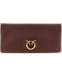 Pinko - Click Soft Horizontal Classic Leather Clutch - Lyst