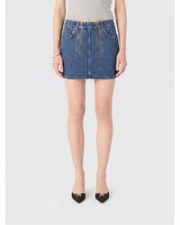 Marine Serre - Monogram Print Denim Mini Skirt - Lyst