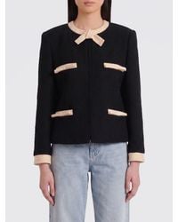 Valentino - Virgin Wool Tweed Jacket With Crepe Couture Bow - Lyst