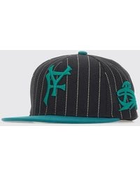 PDF - Twill Cotton Hat With Embroidered Stripes - Lyst