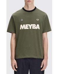 Fred Perry - Printed Cotton Crew Neck T-Shirt With Contrast Trims And Logo - Lyst