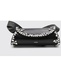 Jil Sander - Cannolo Leather Bag With Applied Rhinestones - Lyst