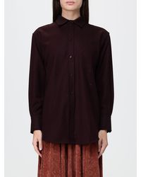 Victoria Beckham - Relaxed Fit Wool Shirt With Dropped Shoulders - Lyst
