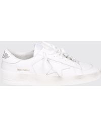 Golden Goose - Stardan Low-Top Calfskin Leather Sneakers With Printed Logo - Lyst