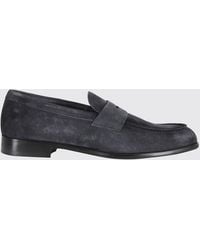 Doucal's - Penny Aged Suede Loafers - Lyst