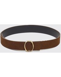 Orciani - Reversible Smooth And Suede Leather Belt With Interlocking Buckle - Lyst