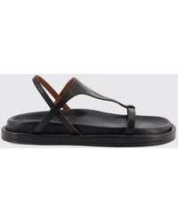 Atp Atelier - Low-Heeled Leather Slingback Sandals - Lyst