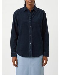 Nude - Long-Sleeved Velvet Shirt With A Classic Collar And Button Closure - Lyst