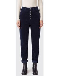 Dondup - Koons Straight Cropped Velvet Jeans - Lyst