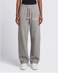 Barrow - Wide-Leg High-Waisted Cotton Jogging Trousers With Drawstring - Lyst