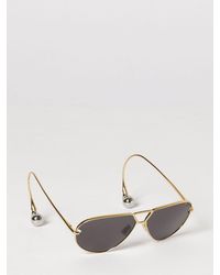 Bottega Veneta - Teardrop Metal Sunglasses With Double Bridge And Pearls - Lyst