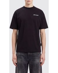 Palm Angels - Cotton Crew Neck T-Shirt With Contrast Logo - Lyst