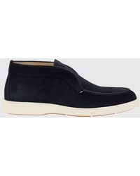 Santoni - Suede Calfskin Chukka Boots With Side Elastic Inserts - Lyst