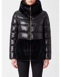 Herno - Short Ultralight Nylon Down Jacket With Faux Fur Details - Lyst