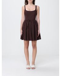 Patrizia Pepe - Striped Cotton Mini Dress - Lyst