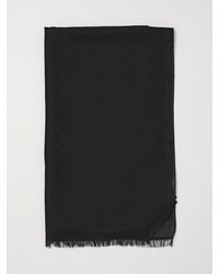 Emporio Armani - Cotton Blend Stole With Eagle Jacquard - Lyst