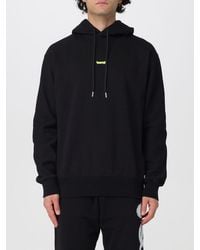 DISCLAIMER - Cotton Hoodie With Printed Logo And Dropped Shoulders - Lyst