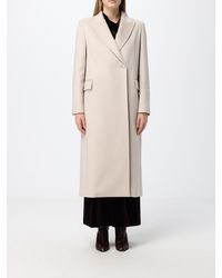 Agnona - Long Double-Breasted Pure Cashmere Coat With Peak Lapels - Lyst