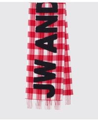 JW Anderson - Chevron Wool Scarf With Contrast Logo And Fringed Hem - Lyst