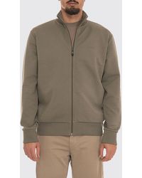 BOSS - Cotton Turtleneck Jumper With Zip Closure And Elasticated Cuffs - Lyst