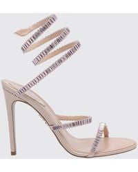 Rene Caovilla - Cleo Sparks Laminated Nappa Sandals With Baguette Rhinestones - Lyst