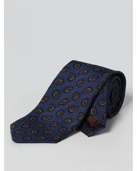 Fiorio Cravatta in misto seta e cotone - Blu