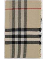 Burberry - Wool Scarf With Vintage Check Motif - Lyst