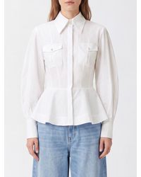 Elisabetta Franchi - Slim Fit Cotton Shirt With Patch Pockets - Lyst