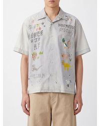 Maison Mihara Yasuhiro - Graphic Print Cotton-Blend Bowling Shirt With Cuban Collar - Lyst