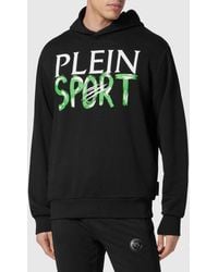 Philipp Plein - Cotton Hoodie With Contrast Logo And America Pockets - Lyst