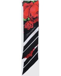 Dolce & Gabbana - Dolce &Amp Gabbana Rectangular Silk Bandeau Scarf With Striped And Floral Print - Lyst