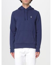 Polo Ralph Lauren - Cotton Blend Hoodie With Pony Logo - Lyst