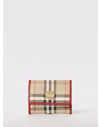 Burberry - Coated Cotton Check Print Wallet - Lyst