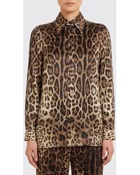 Dolce & Gabbana - Dolce &Amp Gabbana Silk Shirt With Animal Print - Lyst