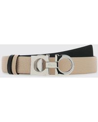 Ferragamo - Gancini Gürtel Aus Genarbtem Leder - Lyst