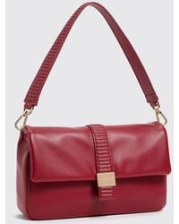Twinset - Faux Leather Shoulder Bag With Flap Closure And Removable Handle - Lyst