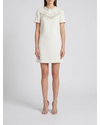 Valentino - A-Line Silk Mini Dress With All-Over Bows And Rhinestones - Lyst