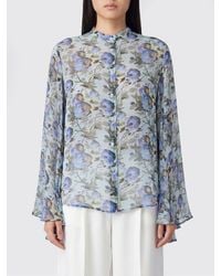 Semicouture - Floral Viscose Shirt With Mandarin Collar - Lyst