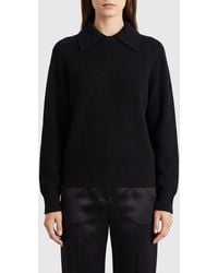 KHAITE - Long-Sleeved Cashmere Knit Polo With Ribbed Details - Lyst