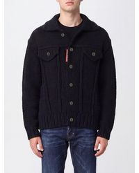 DSquared² - Alpaca Wool-Blend V-Neck Cardigan With Patch Pockets - Lyst