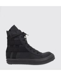 Rick Owens - Canvas High-Top Sneakers With Round Toe - Lyst
