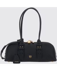 Pinko - Escape Horizontal Sheepskin Leather Shoulder Bag With Love Birds Logo - Lyst