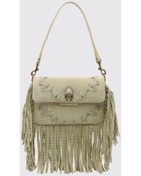 Kurt Geiger - Oxford Suede Mini Shoulder Bag With Embroidery And Crystals - Lyst