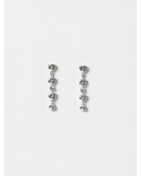 Self-Portrait - Heart-Shaped Brass Drop Earrings With Crystals - Lyst
