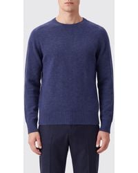 Brooksfield - Pure Cashmere Crewneck Jumper With Ribbed Long Sleeves - Lyst