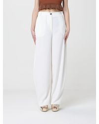 Elisabetta Franchi - Wide Leg Crêpe Trousers - Lyst