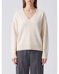 ELEH - Pure Wool V-Neck Jumper With Dropped Shoulders - Lyst